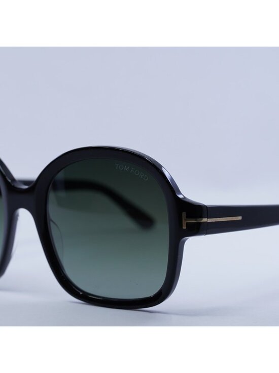 Tom Ford Hanley FT1034 01B Sunglasses Shiny Black Square Frame, Smoke Lenses main image 4